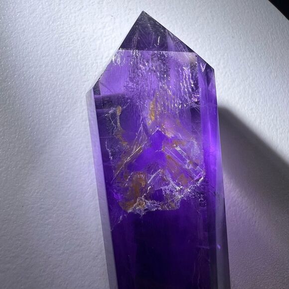 Amethyst Crystal Scepter Meditation Wand  with Unique Fingerprint Inclusions (4) - Picture 4 of 16